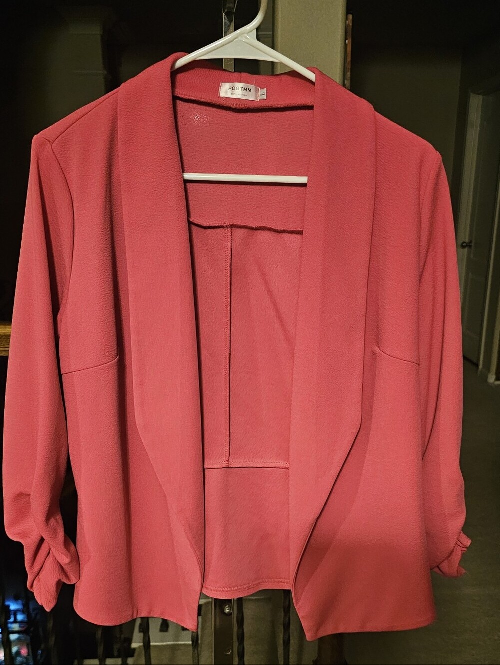 Pink Open-Front Blazer